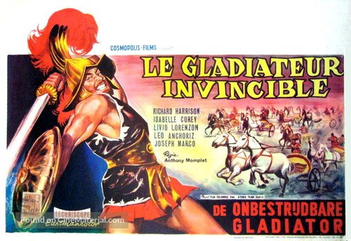 Gladiatore invincibile, Il - Belgian Movie Poster