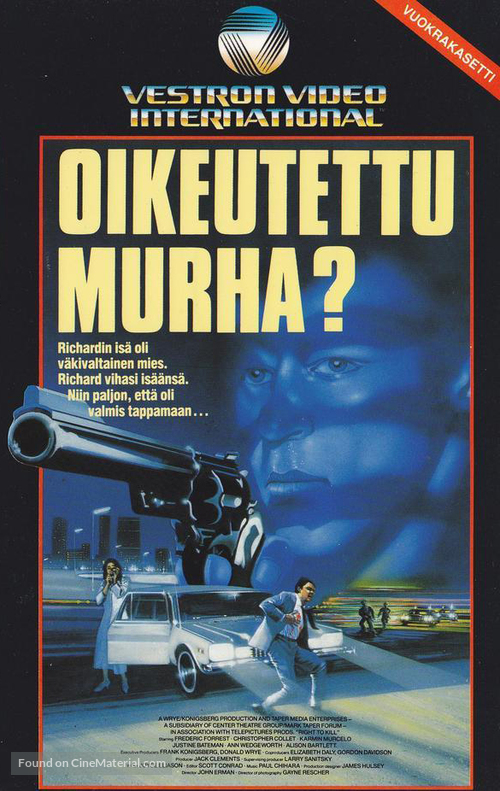 Right to Kill? - Finnish VHS movie cover