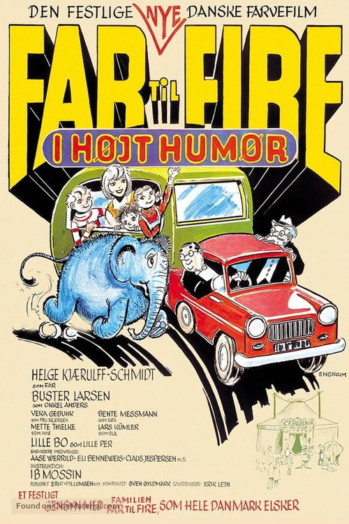 Far til fire i h&oslash;jt hum&oslash;r - Danish Movie Poster