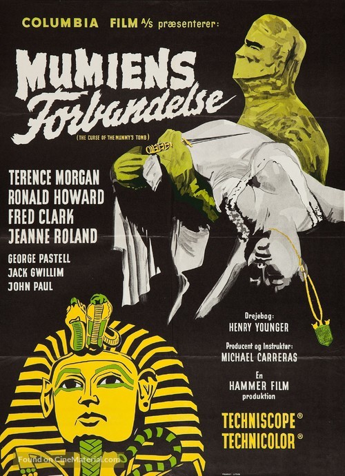 The Curse of the Mummy&#039;s Tomb - Danish Movie Poster