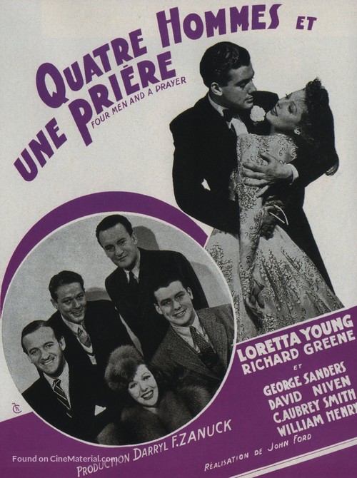 Four Men and a Prayer - French Movie Poster