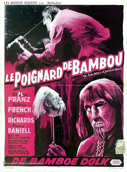 The Four Skulls of Jonathan Drake - Belgian Movie Poster