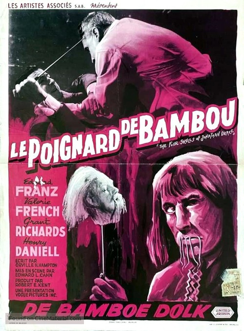 The Four Skulls of Jonathan Drake - Belgian Movie Poster
