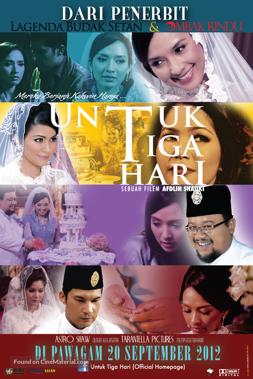 Untuk tiga hari - Malaysian Movie Poster
