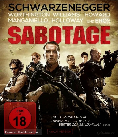 Sabotage - German Blu-Ray movie cover