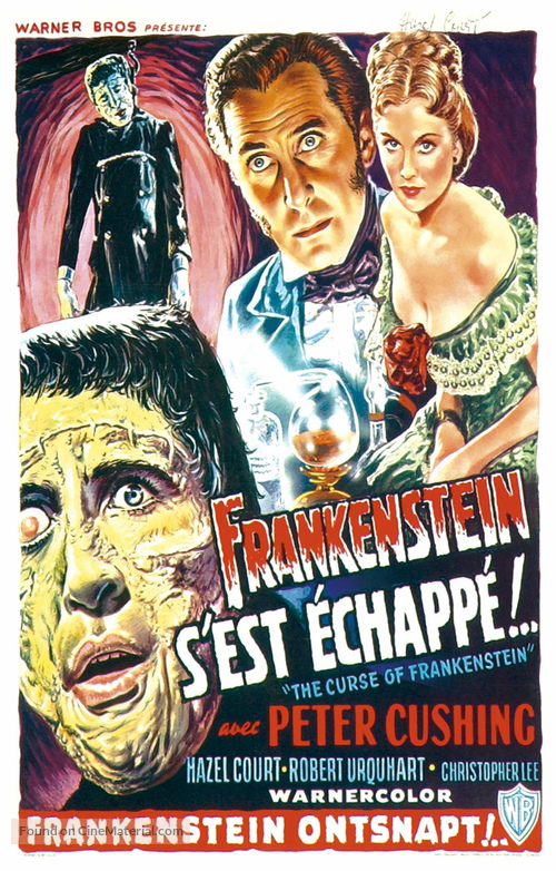 The Curse of Frankenstein - Belgian Movie Poster