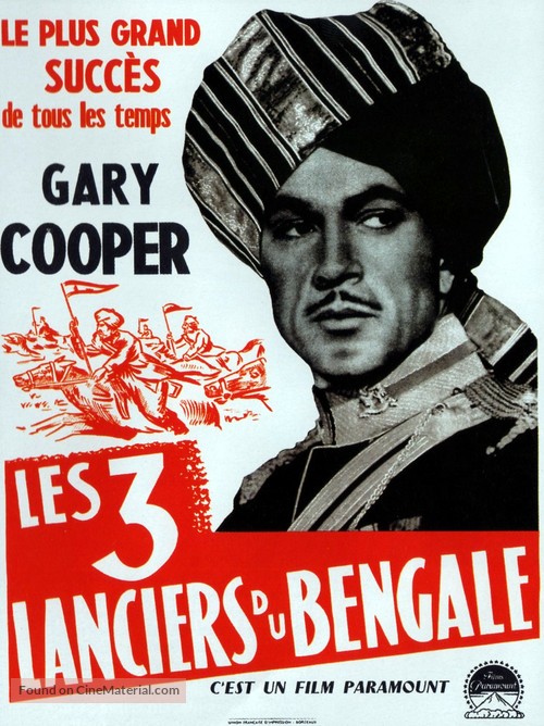 The Lives of a Bengal Lancer - French Movie Poster