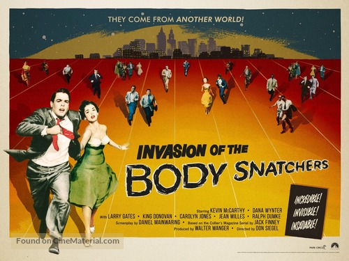 Vintage Film poster reproduction. Invasion of the body snatchers 1956