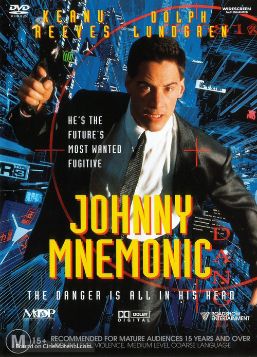 Johnny Mnemonic - Australian DVD movie cover