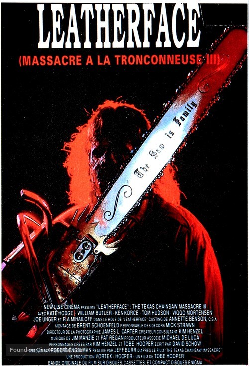 Leatherface: Texas Chainsaw Massacre III - French Movie Poster