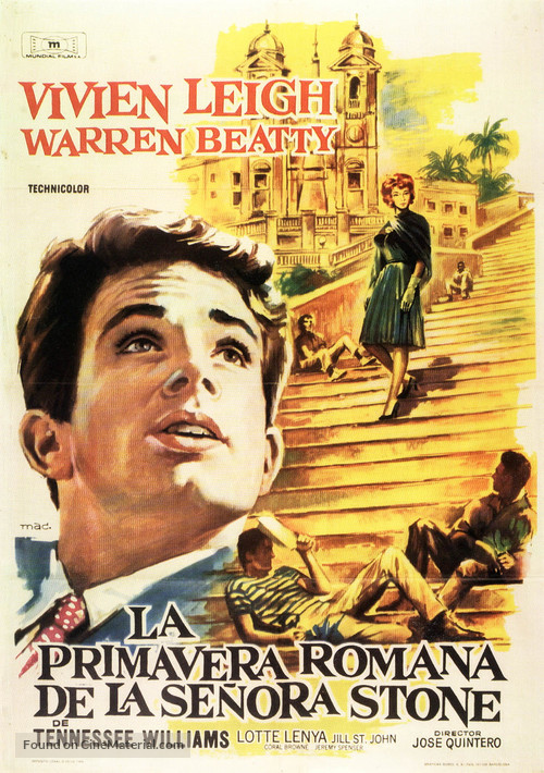 The Roman Spring of Mrs. Stone - Spanish Movie Poster