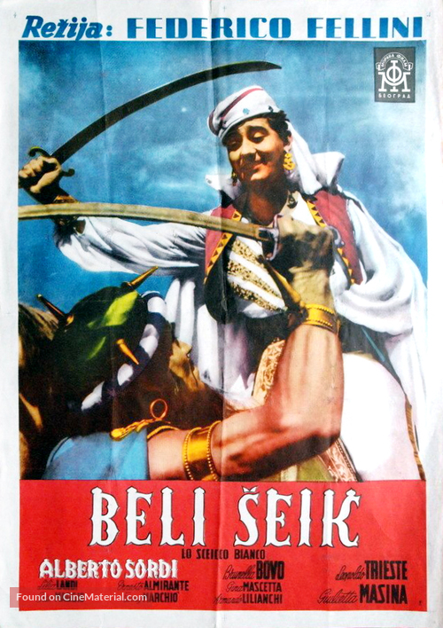Lo sceicco bianco - Yugoslav Movie Poster