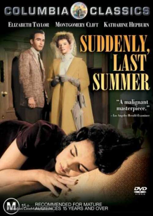 Suddenly, Last Summer - Australian DVD movie cover