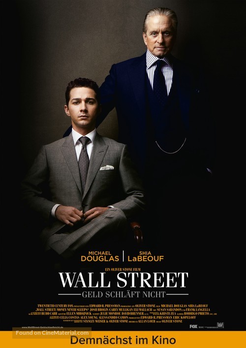 Wall Street: Money Never Sleeps - German Movie Poster