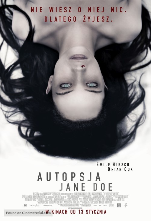 The Autopsy of Jane Doe - Polish Movie Poster