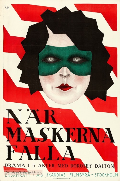 Behind Masks (1921) Swedish movie poster