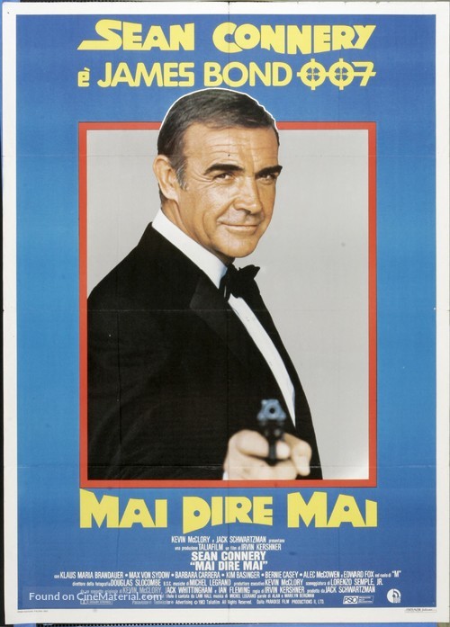 Never Say Never Again - Italian Movie Poster