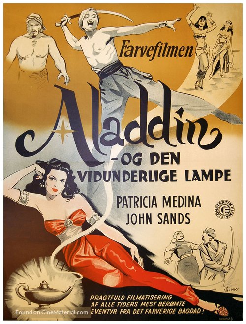 Aladdin and His Lamp - Danish Movie Poster