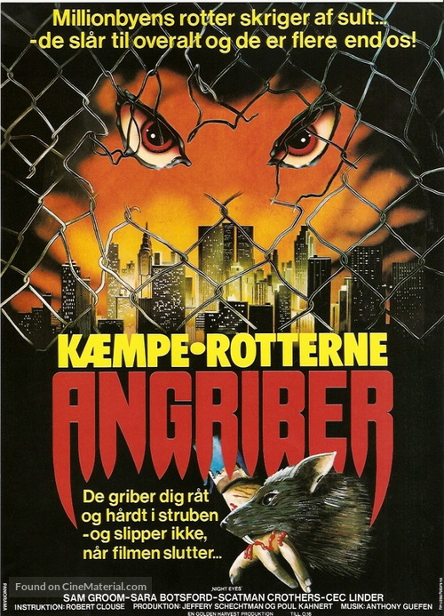 Deadly Eyes - Danish Movie Poster