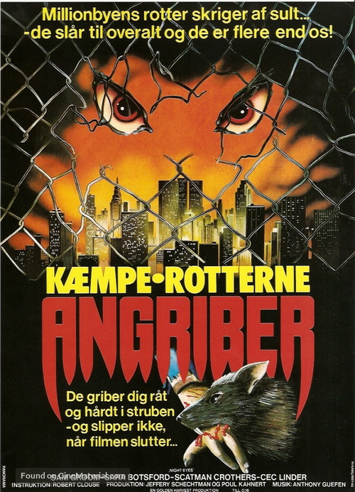Deadly Eyes - Danish Movie Poster