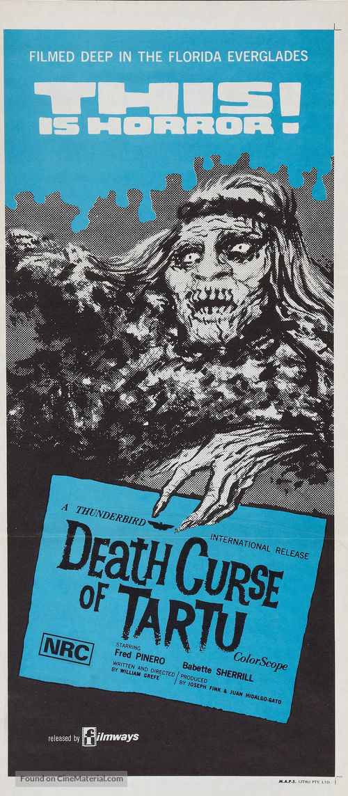 Death Curse of Tartu - Australian Movie Poster