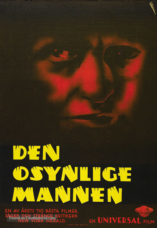 The Invisible Man - Swedish Theatrical movie poster