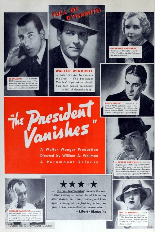 The President Vanishes - Movie Poster