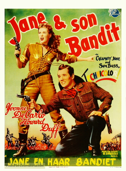 Calamity Jane and Sam Bass - Belgian Movie Poster