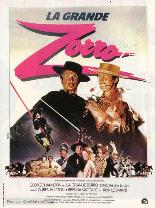 Zorro, the Gay Blade - French Movie Poster