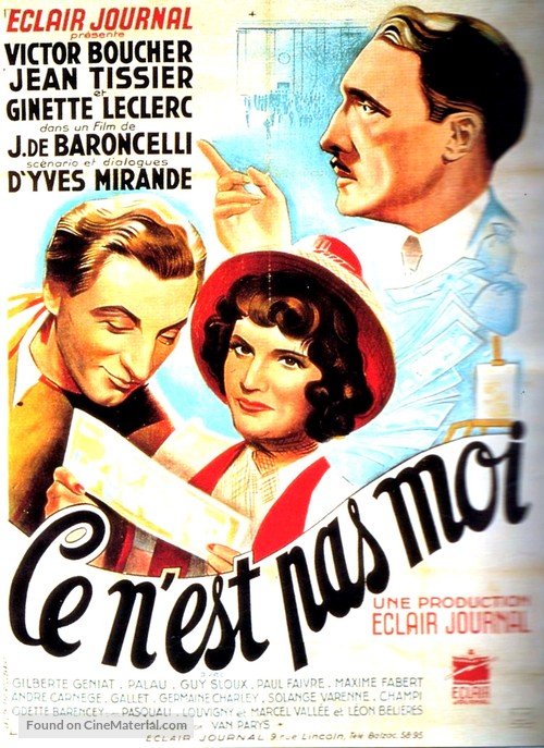 Ce n&#039;est pas moi - French Movie Poster