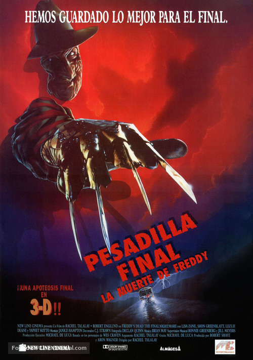 Freddy&#039;s Dead: The Final Nightmare - Spanish Movie Poster