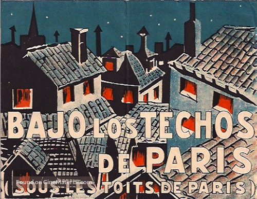 Sous les toits de Paris - Spanish Movie Poster