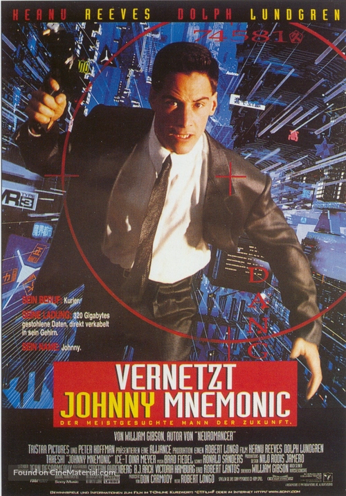 Johnny Mnemonic - German Movie Poster