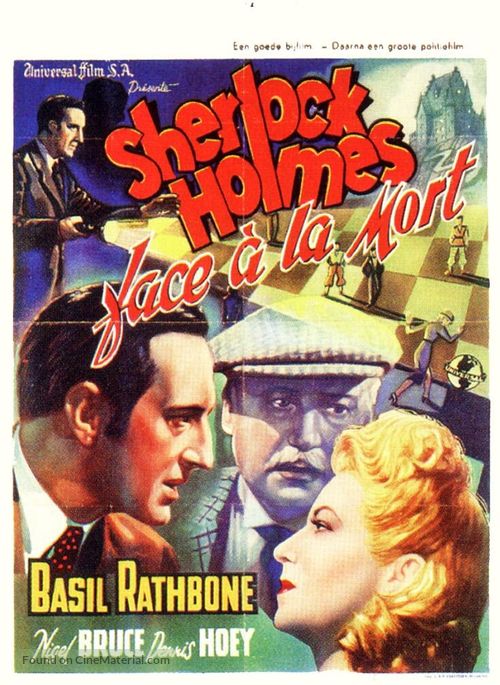 Sherlock Holmes Faces Death - Belgian Movie Poster