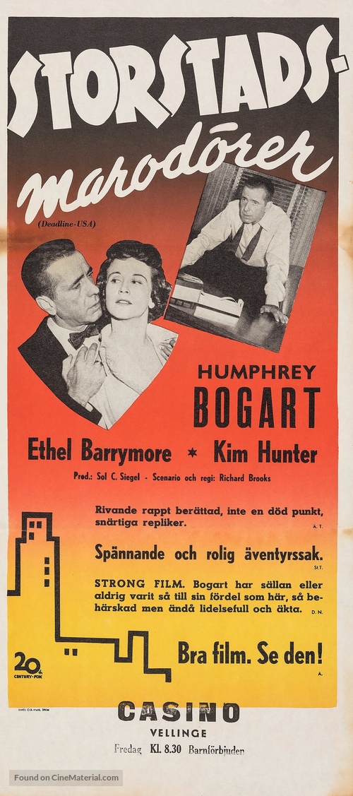 Deadline - U.S.A. - Swedish Movie Poster