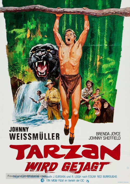 Tarzan and the Huntress - German Re-release movie poster