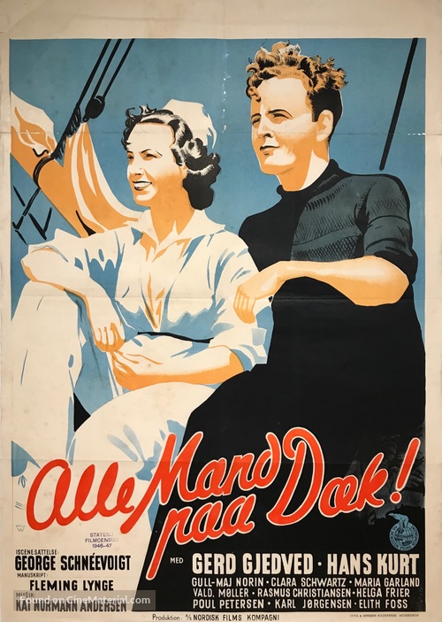 Alle mand paa d&aelig;k - Danish Movie Poster