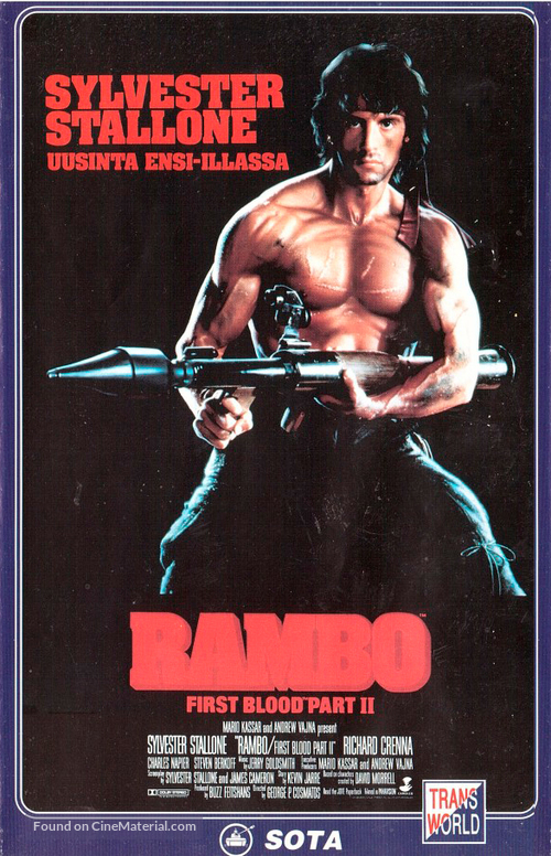 Rambo: First Blood Part II - Finnish VHS movie cover