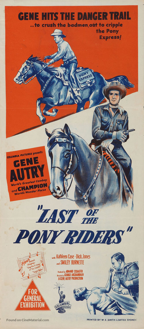 Last of the Pony Riders - Australian Movie Poster