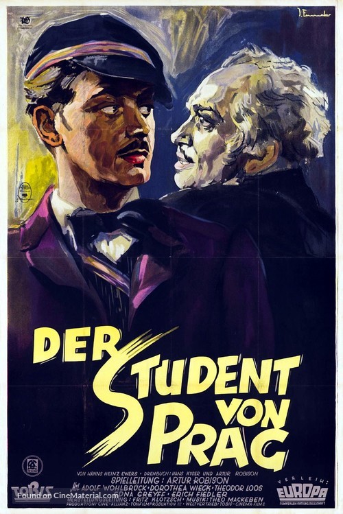 Der Student von Prag - German Movie Poster