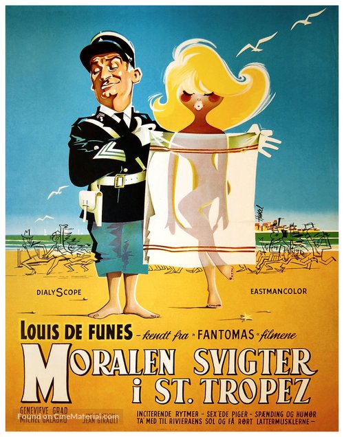 Le gendarme de St. Tropez - Danish Movie Poster