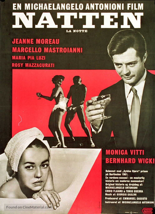 La notte - Danish Movie Poster