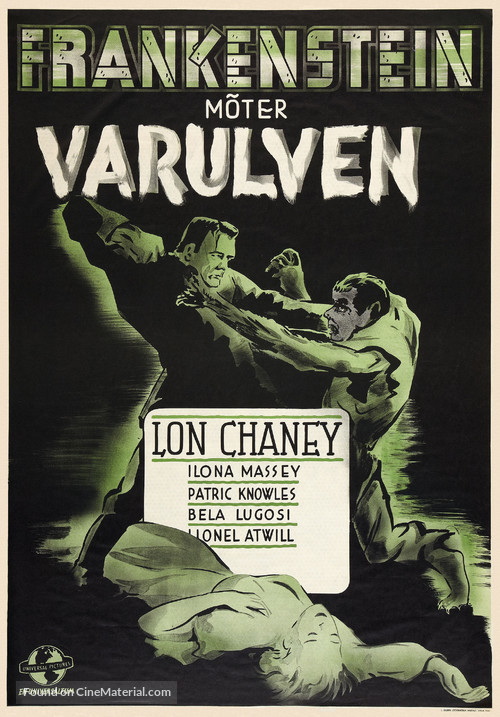 Frankenstein Meets the Wolf Man - Swedish Movie Poster