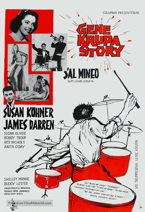 The Gene Krupa Story - Swedish Movie Poster