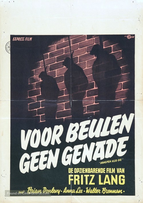 Hangmen Also Die! - Dutch Movie Poster