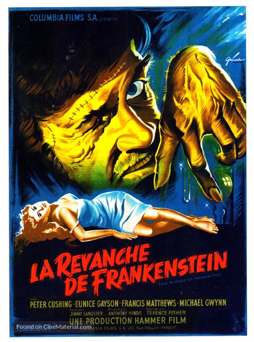 The Revenge of Frankenstein - French Movie Poster