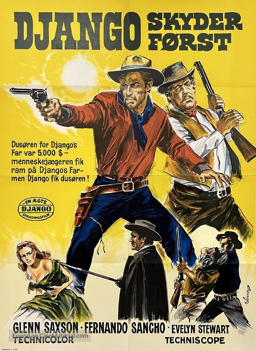 Django spara per primo - Danish Movie Poster