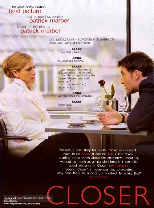 Closer - For your consideration movie poster
