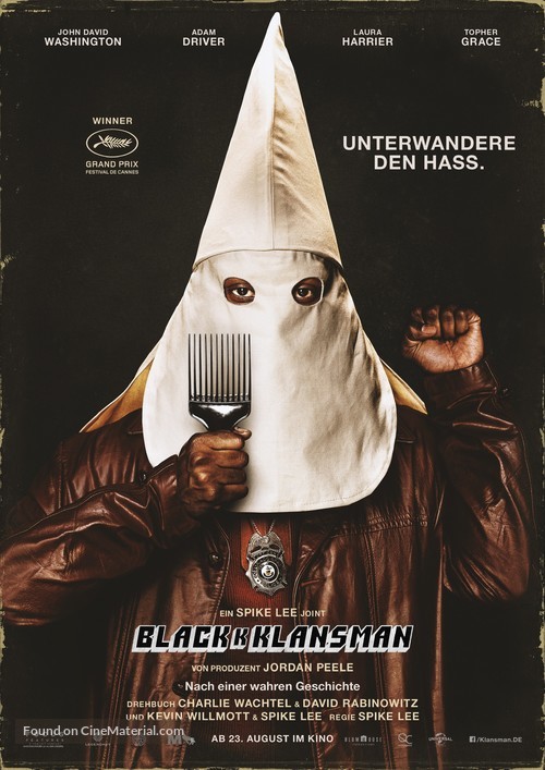 BlacKkKlansman - German Movie Poster