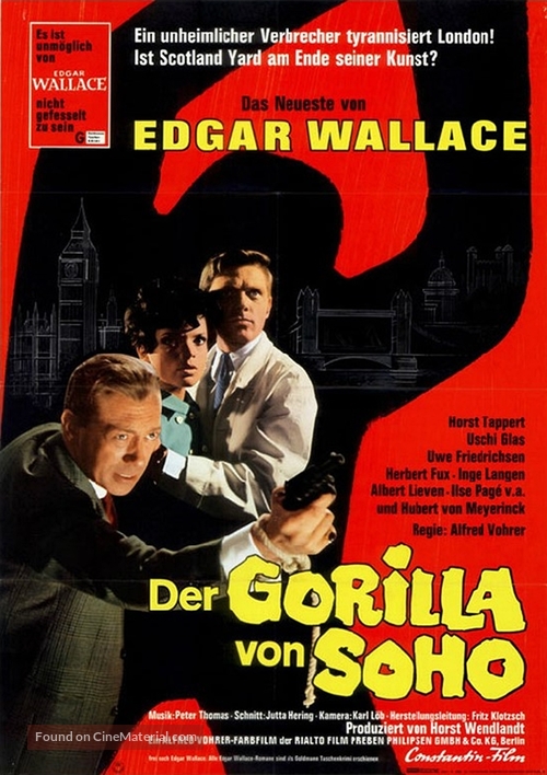 Der Gorilla von Soho - German Movie Poster